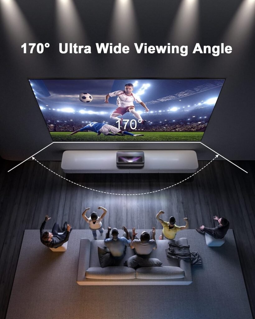 AWOL VISION Ambient Light Rejecting (ALR) Projector Screen for Ultra Short Throw(UST) Projector, 120 Fixed Frame, 80% Picture Quality Improved, 95% Celling Light Rejecting(CLR), Active 3D - C120