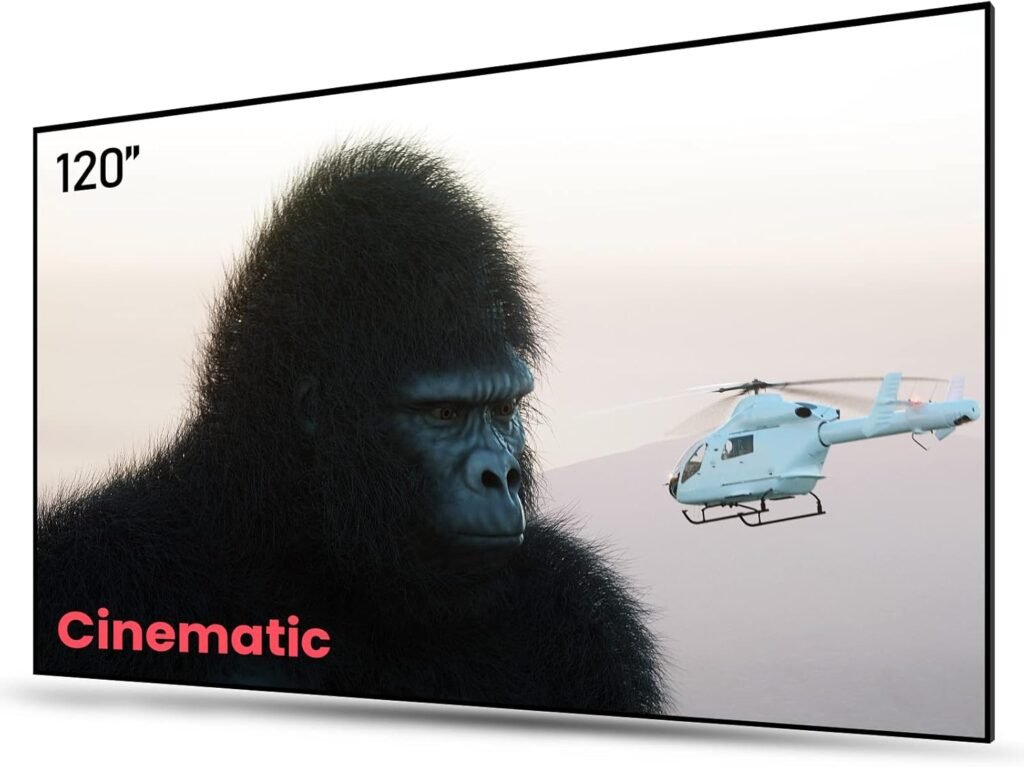AWOL VISION Ambient Light Rejecting (ALR) Projector Screen for Ultra Short Throw(UST) Projector, 120 Fixed Frame, 80% Picture Quality Improved, 95% Celling Light Rejecting(CLR), Active 3D - C120