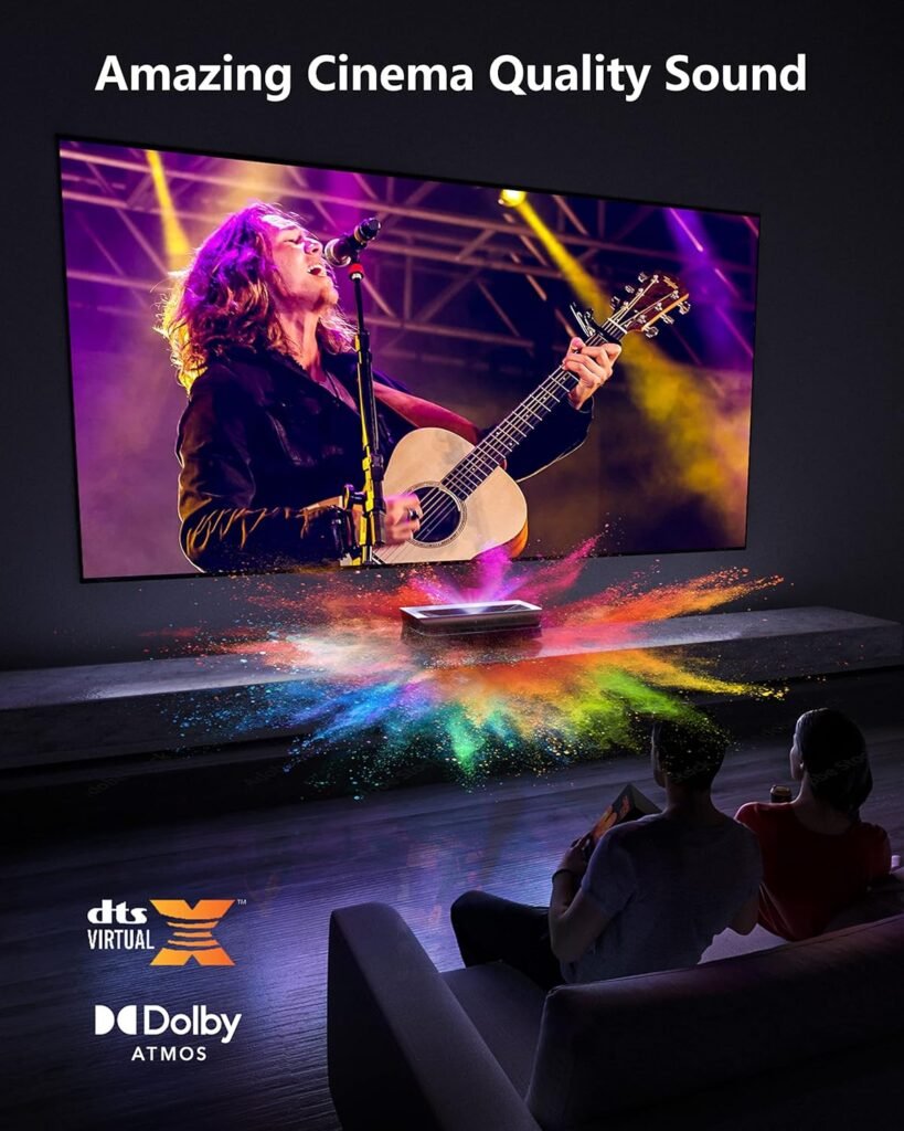 AWOL Vision LTV-3500 Pro UST Triple Laser TV Projector, 3500 Peak Lumens TV-Like Brightness, 150 Perfect Sharpness, Dolby Vision, 4K 3D HDR10+ Ultra-Short Throw Projector