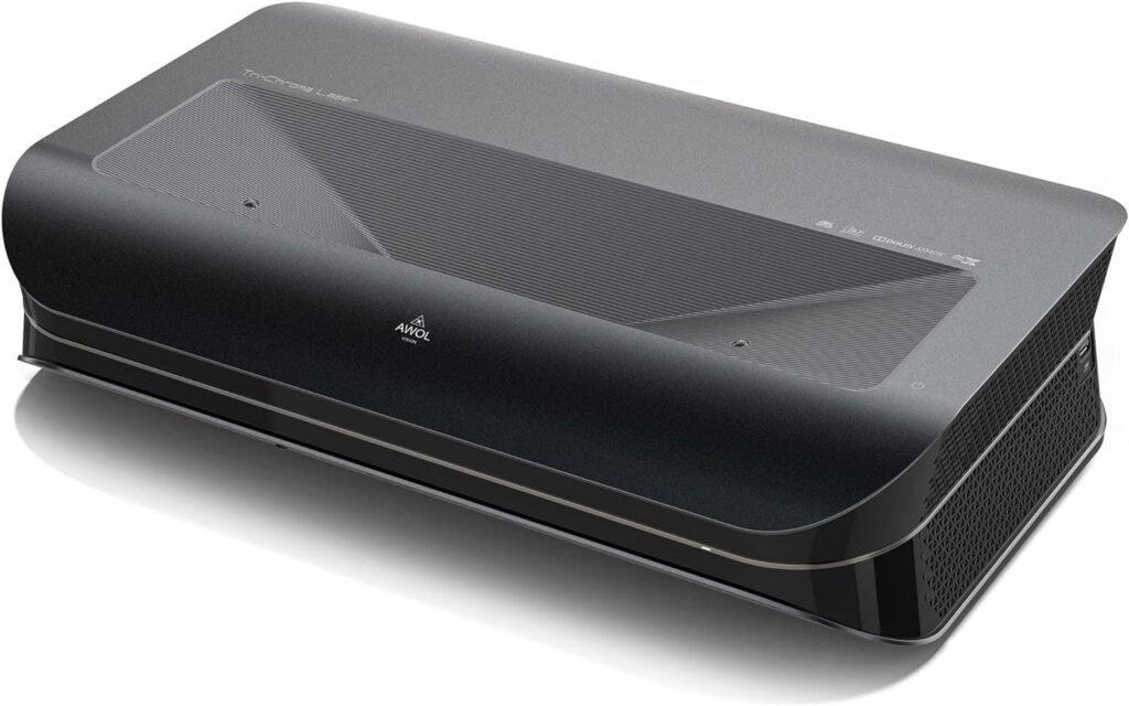 AWOL Vision LTV-3500 Pro UST Triple Laser TV Projector, 3500 Peak Lumens TV-Like Brightness, 150 Perfect Sharpness, Dolby Vision, 4K 3D HDR10+ Ultra-Short Throw Projector