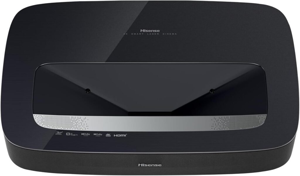 Hisense PL1 Ultra Short Throw Home Theater Smart Projector, 80-120, 4K UHD, Dolby Vision  Atmos, HDR10, Google TV, Netflix, 2200 ANSI Lumens