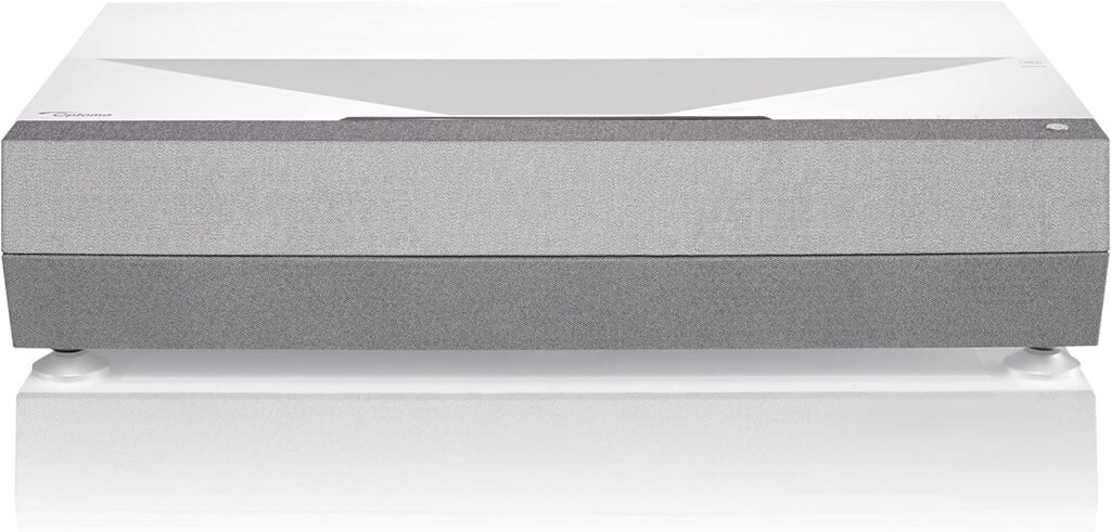 Optoma CinemaX D2 White True 4K UHD Laser Projector for Home Theater | Ultra-Short Throw | Bright 3,000 Lumens with HDR 10 | eARC Audio