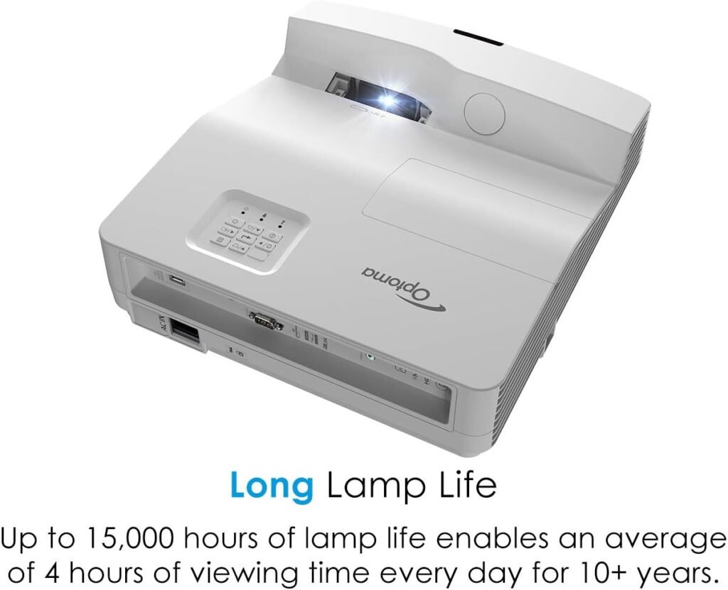 Optoma GT3500HDR Projector with Enhanced Gaming Mode 8ms Input Lag - Ultra Short Throw, 1080p Full HD, 4K HDR Input, 3800 Lumens Brightness, DuraCore Laser, Built-in Speaker, IP6X Dust Resistant