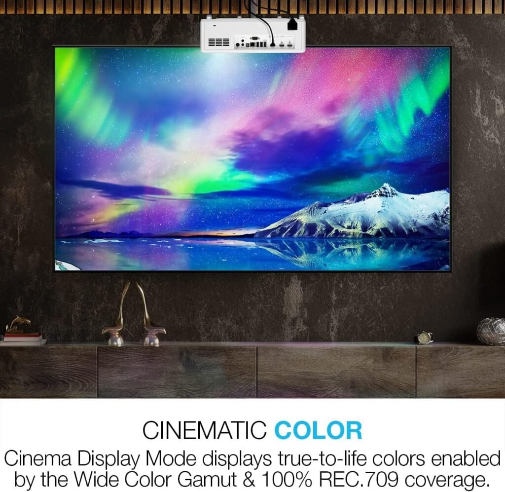 Optoma UHZ66 Compact Long Throw True 4K UHD Laser Home Cinema and Gaming Projector, 4000 Lumens