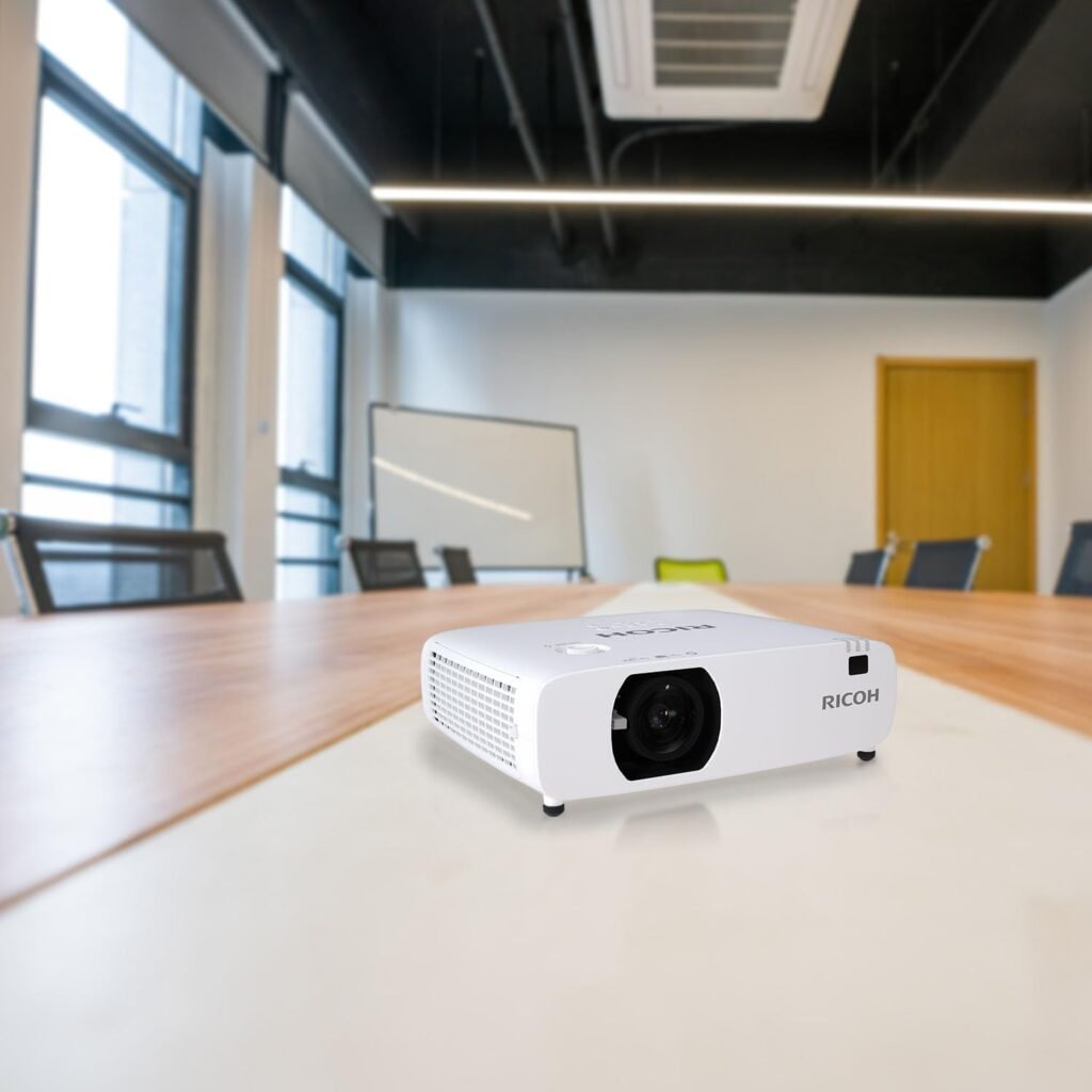 RICOH PJ WUL5A40ST Compact 3LCD Laser Projector | 4500 Lumens | 1920x1200 WUXGA w/4K Input | Short Throw Lens Projects 1.69 - 4.82 ft | 55-150 Screen | 360° Install | Up to 30k hrs | 16W Speaker
