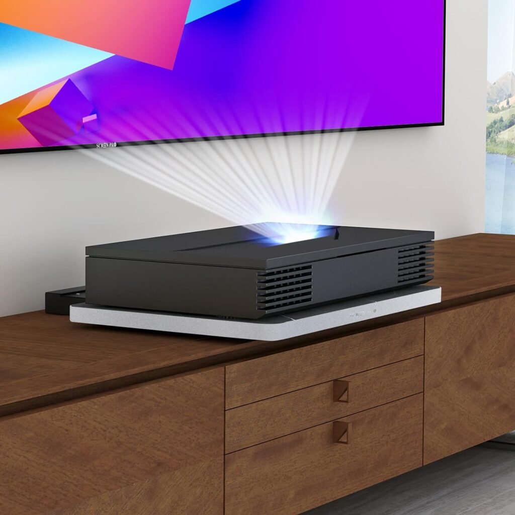 TS620 Motorized Slider Tray for Ultra Short Throw(UST) Projector  Laser Projector TV. Projector Shelf Extend to 150 Picture. Auto Telescopic Retractable Tray, Three Types Installation