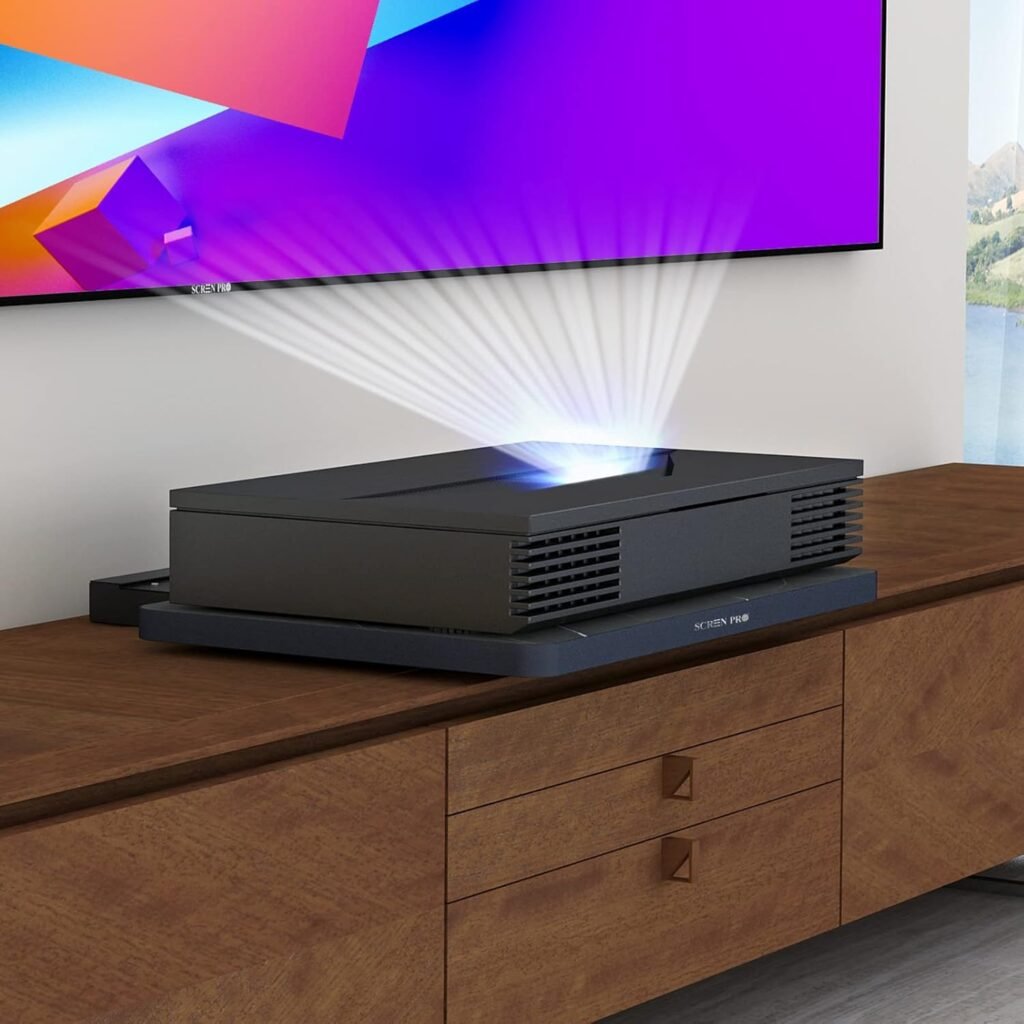 TS620 Motorized Slider Tray for Ultra Short Throw(UST) Projector  Laser Projector TV. Projector Shelf Extend to 150 Picture. Auto Telescopic Retractable Tray, Three Types Installation