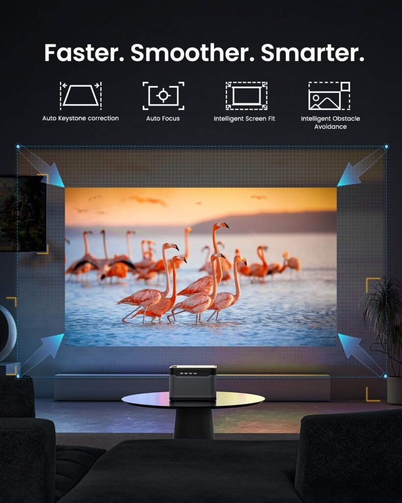 Dangbei DBX3 Pro 4K Projector, 1800 ISO Lumens, DLP Projector with Android 4GB+128G, 2x10W HiFi Speakers, Auto Focus, Keystone HDR10 Home Theater